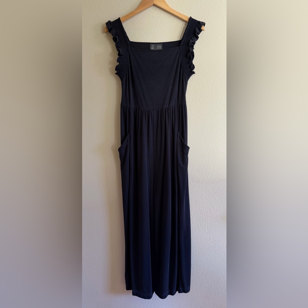 Anthropologie Saturday Sunday Billie Ruffle Sleeveless Ribbed Jumpsuit Small - Picture 3 of 8